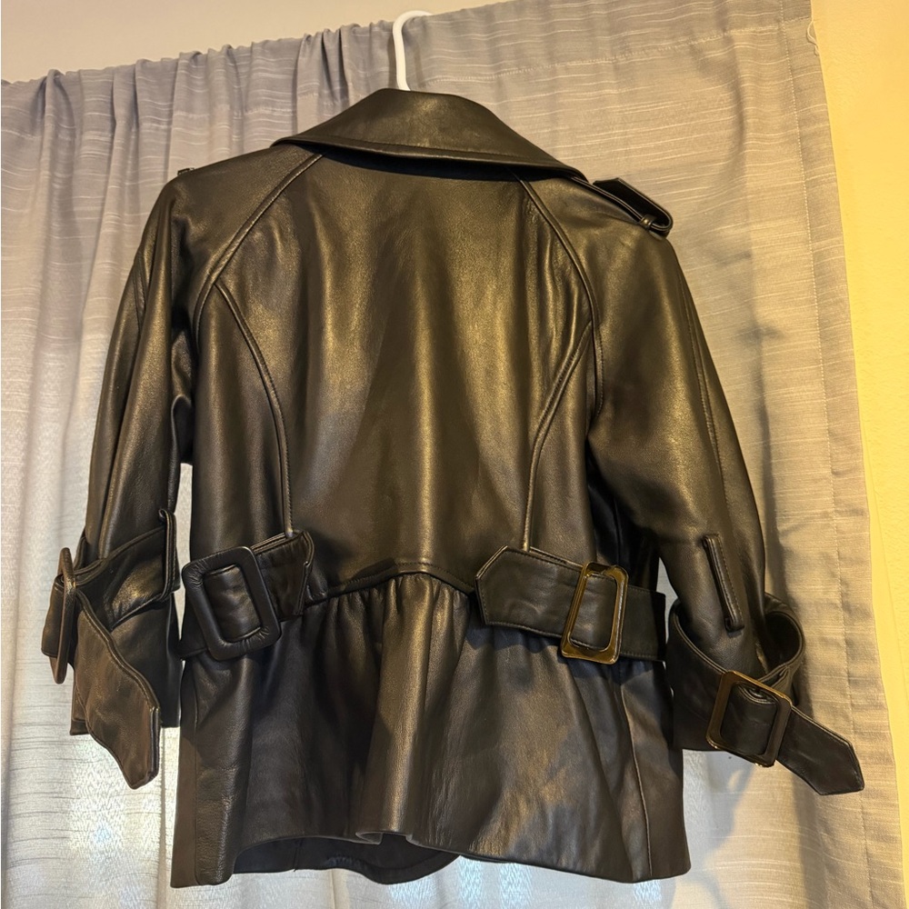 Wilson Black Leather Jacket Size Medium Cool Buttons - Picture 8 of 9